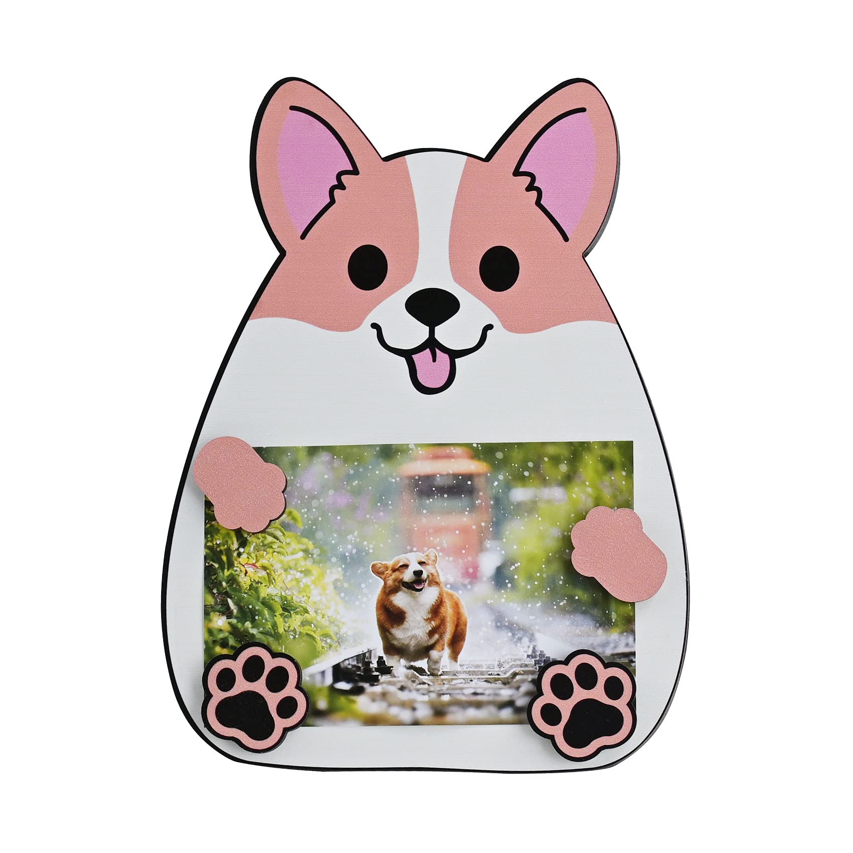 Wooden Dog Picture Frame for 4x6 Photos - Tabletop Display, Home Decor & Emotional Memories - Perfect for Pet Lovers, Living Room Decor, and Gift Giving
