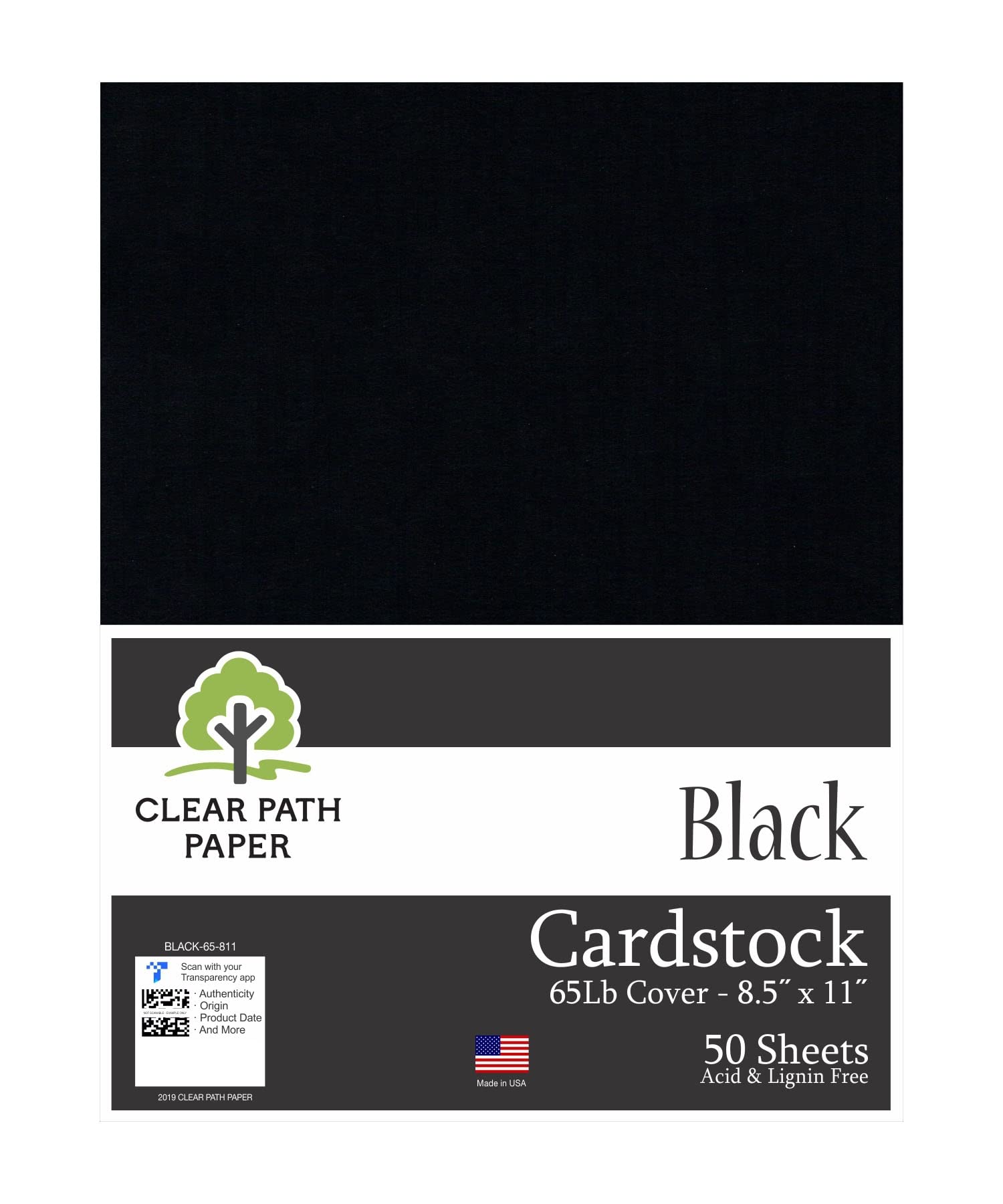 Premium Black Cardstock Paper - 8.5 x 11 Inches - 65Lb Cover Weight - 50 Sheets for Scrapbooking, Invitations, Card Making & DIY Crafts