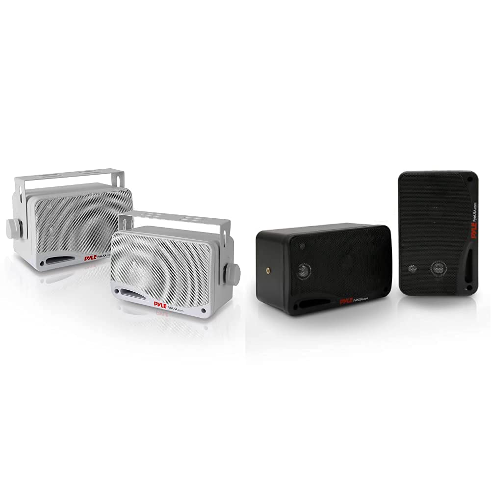 Waterproof Bluetooth Speaker Outdoor - 3.5 Inch 3-Way Active Passive Weatherproof Wall Mount Speaker Pair (White/Black) - Perfect for Pool Parties, Beach Trips, and Backyard Gatherings