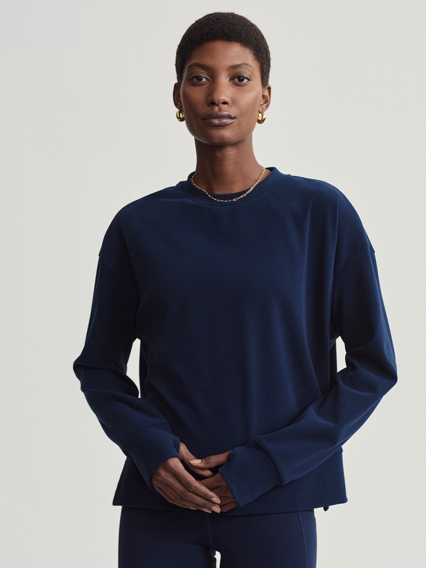 Varley Horton Side Zip Midlayer Jacket - Dark Sapphire Blue for Outdoor Hiking & Casual Wear