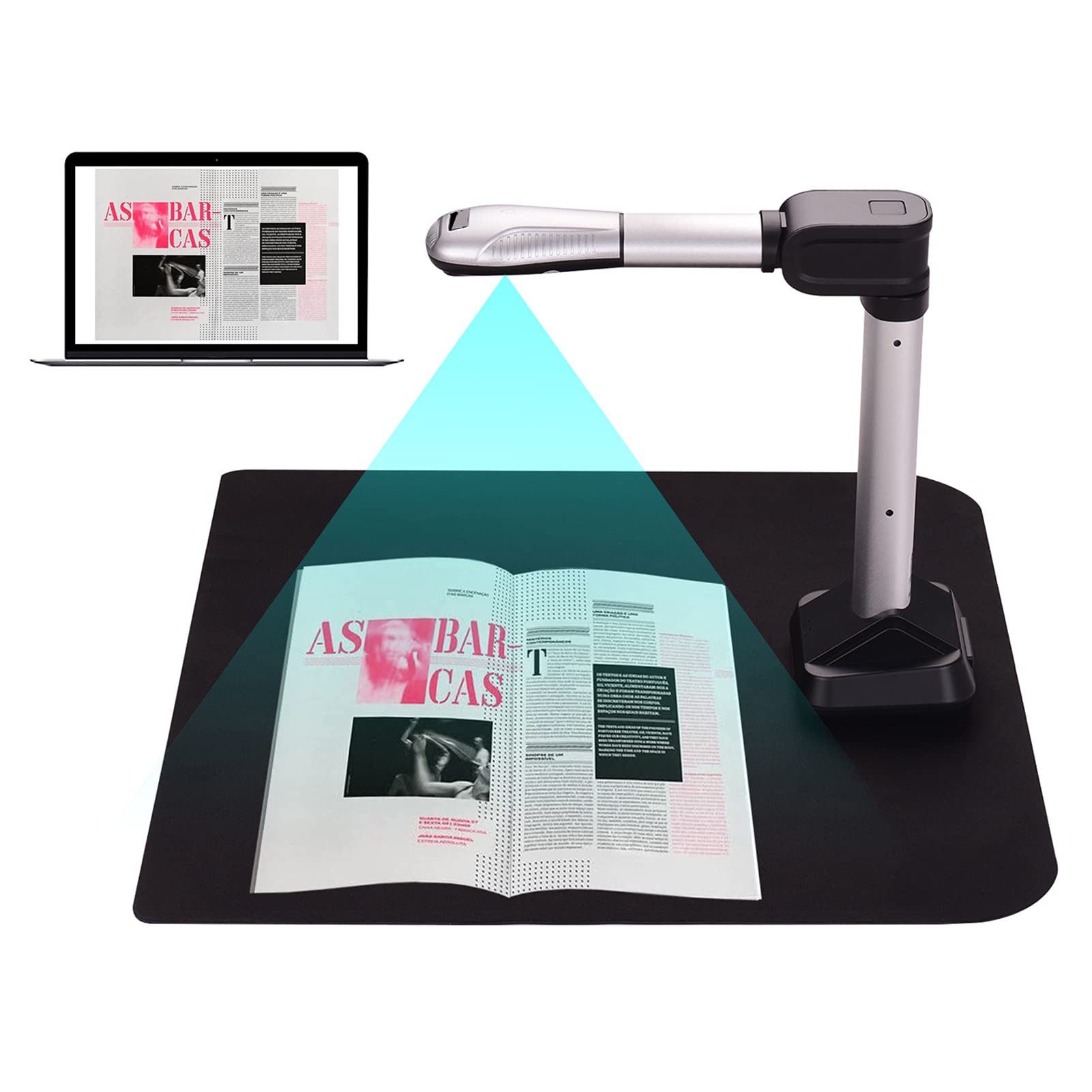 Aibesy BK51 USB Document Scanner - 16MP HD A3 Size High-Speed Scanning with LED Light for ID Cards, Passports & Books | Watermark Detection, PDF Export | Perfect for Classroom, Office & Remote Work