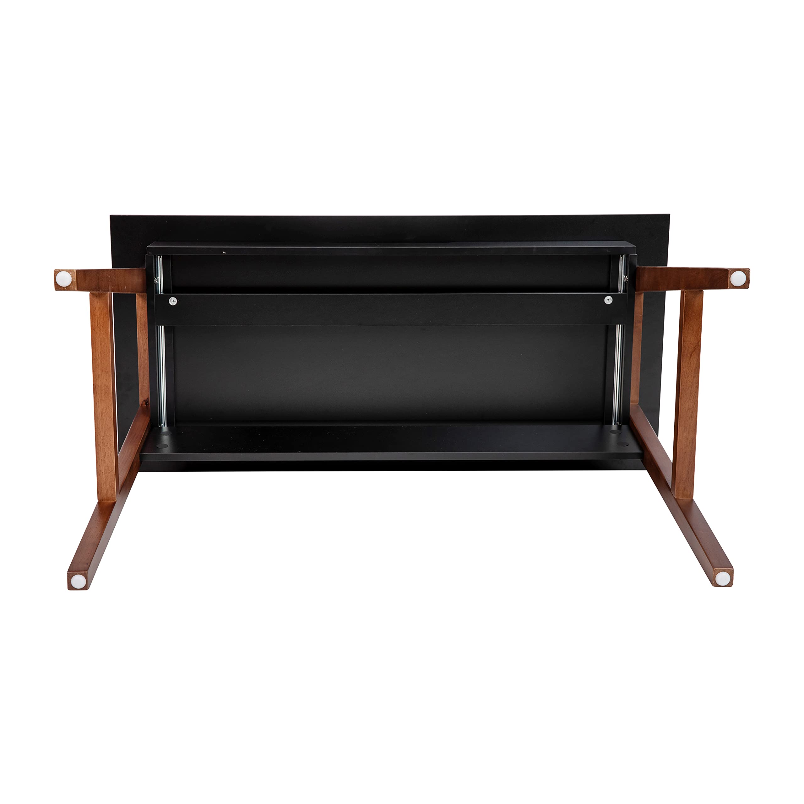 Emma & Oliver Modern Home Office Writing Computer Desk with Drawer - Black/Walnut Study Table for Small Spaces - Perfect for Remote Work, Online Classes & Crafting