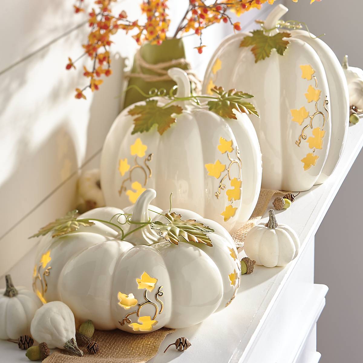 Pierced Lit Pumpkin Round - Decorative Halloween LED Light for Home, Party, and Outdoor Decor