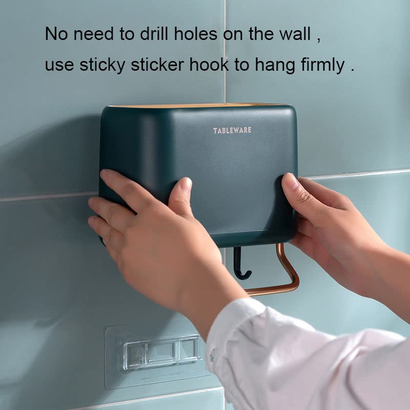 **Wall-Mounted Kitchen Utensil Organizer with Hooks - Space-Saving Cutlery Holder, Knife Rack & Towel Rack - Perfect for Small Kitchens, Apartments & RV Living (White)**
