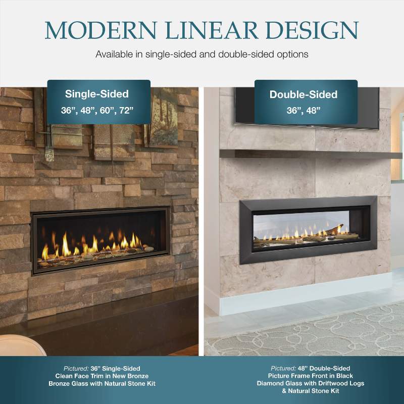 Majestic Echelon II 36-Inch See-Through Linear Direct Vent Gas Fireplace - ECHEL36ST | Modern Home Heating Solution for Living Rooms & Patios