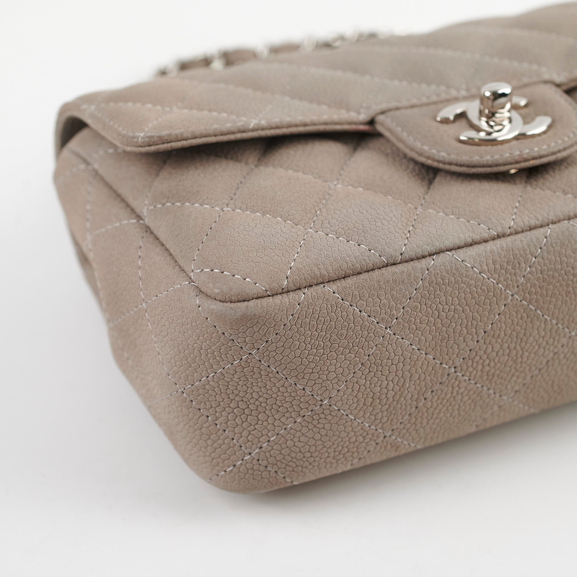 Chanel Mini Rectangular Flap Bag in Grey Caviar Leather - Luxury Crossbody Purse for Women, Perfect for Date Night & Special Occasions