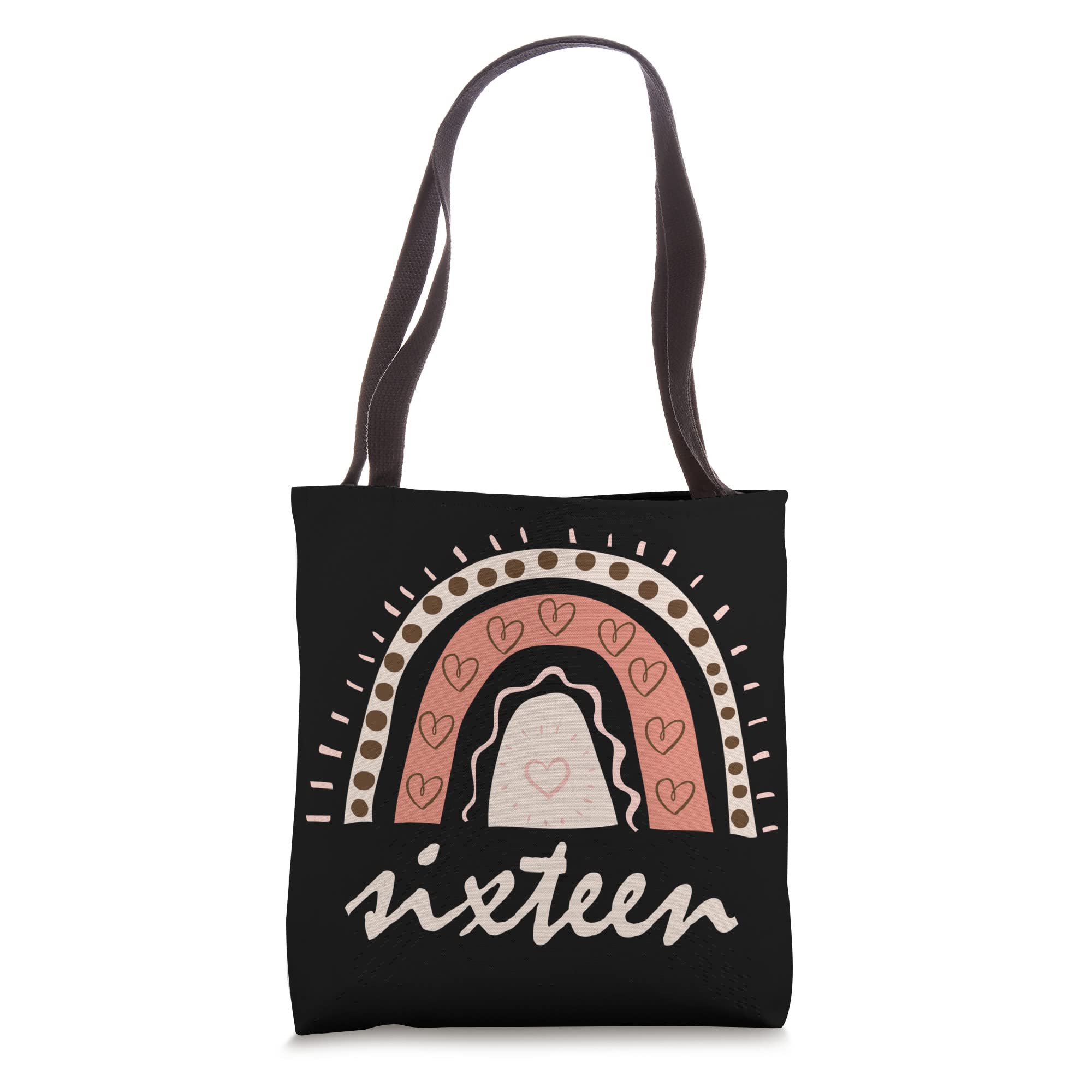 16th Birthday Tote Bag for Girls - Rainbow Design Sweet 16 Gift - Perfect for School, Parties & Celebrations