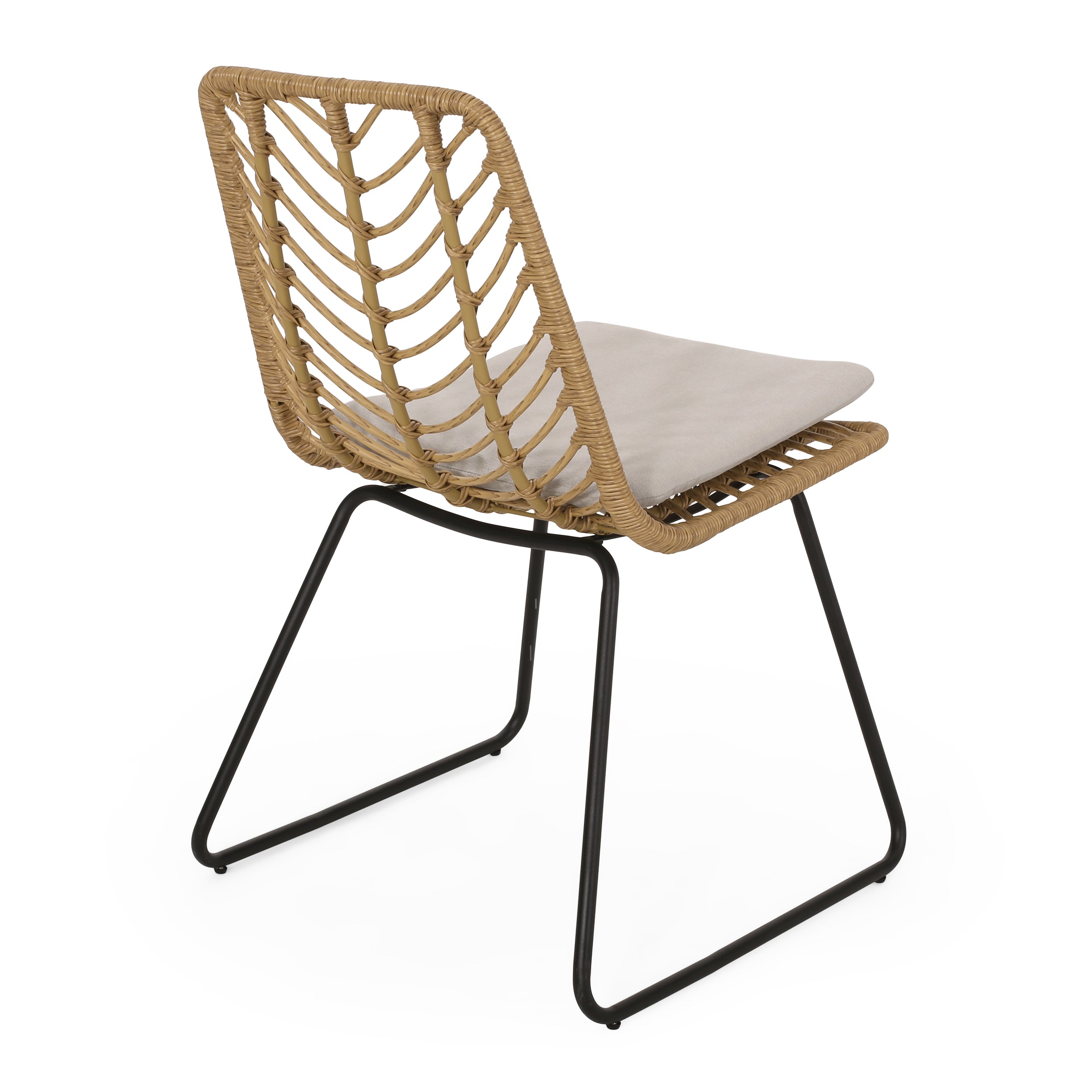 DEJA CHAIR Set of 2 with 2 Cushions - Modern Patio Lounge Chairs for Outdoor, Garden, Poolside & Balcony Relaxation