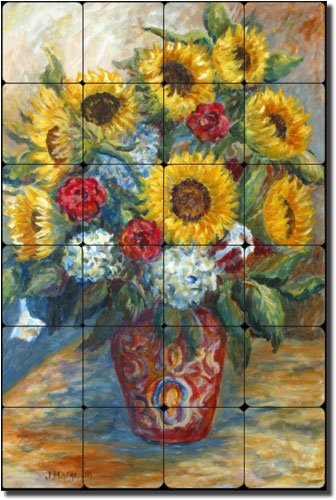 Sunflowers in a Red Vase by Joanne Morris Margosian - 24