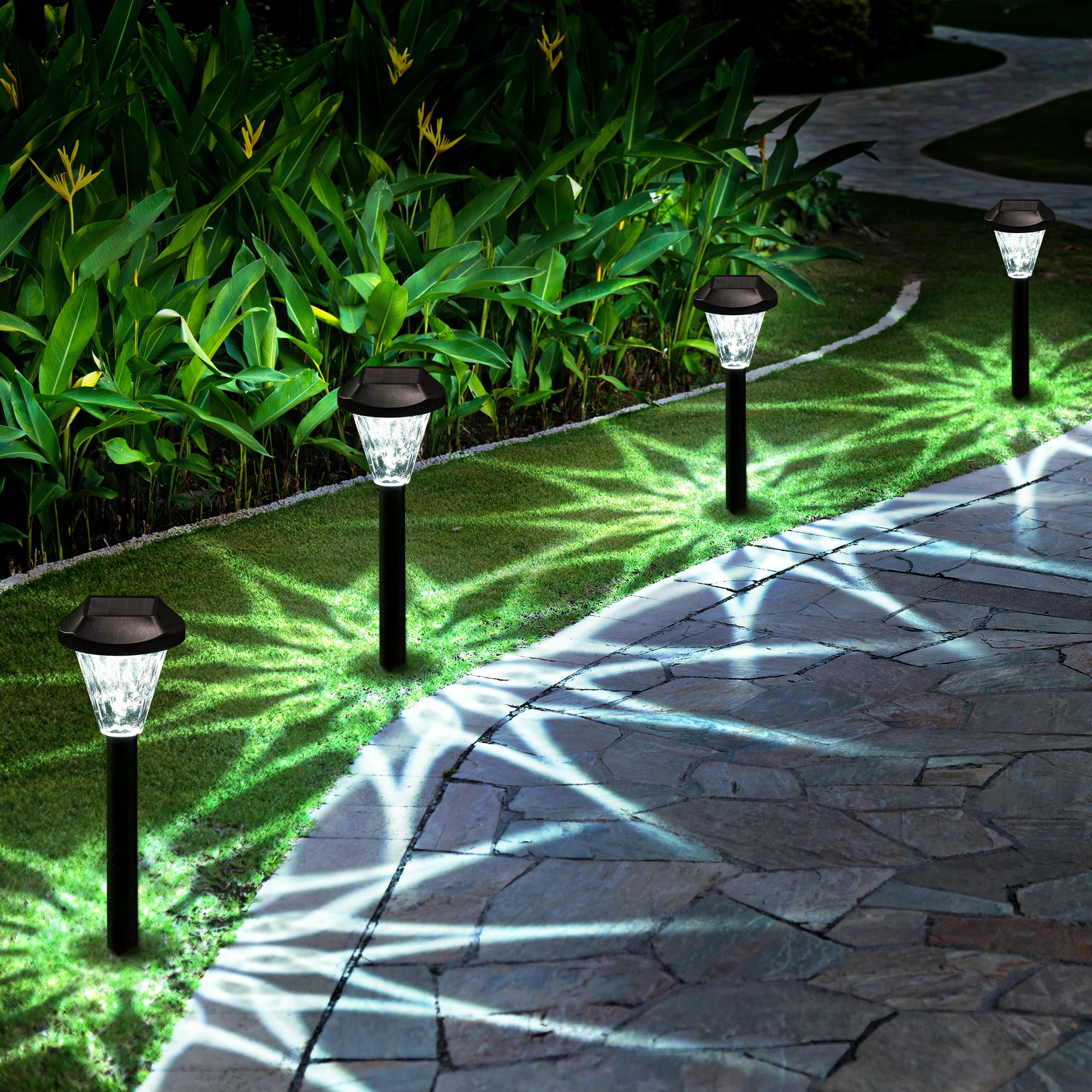 GIGALUMI 12 Pack Solar Powered Outdoor Lights Waterproof - Upgraded Solar Garden Lights for Pathway, Patio, Lawn, Yard & Landscape - Perfect for Evening Ambiance, Backyard Decor & Energy-Efficient Outdoor Lighting