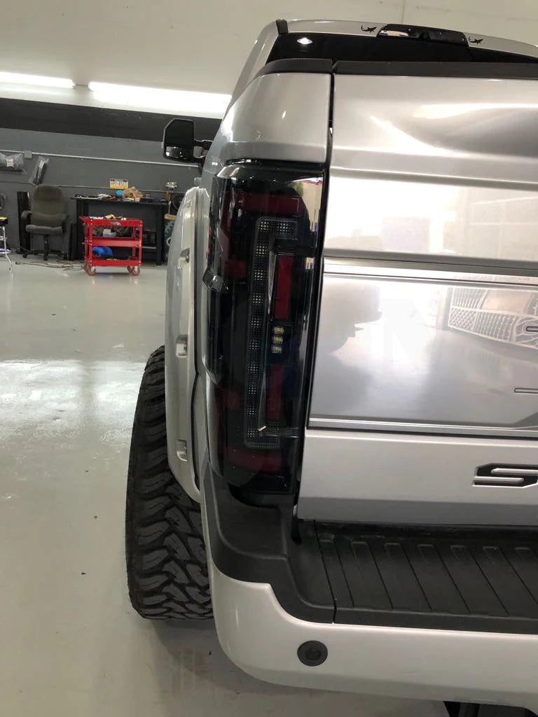 Ford Super Duty F250 F350 F450 F550 2017-2019 LED Tail Lights - Smoked OLED Replacement for OEM - Upgrade Your Truck Lighting for Night Driving & Enhanced Visibility