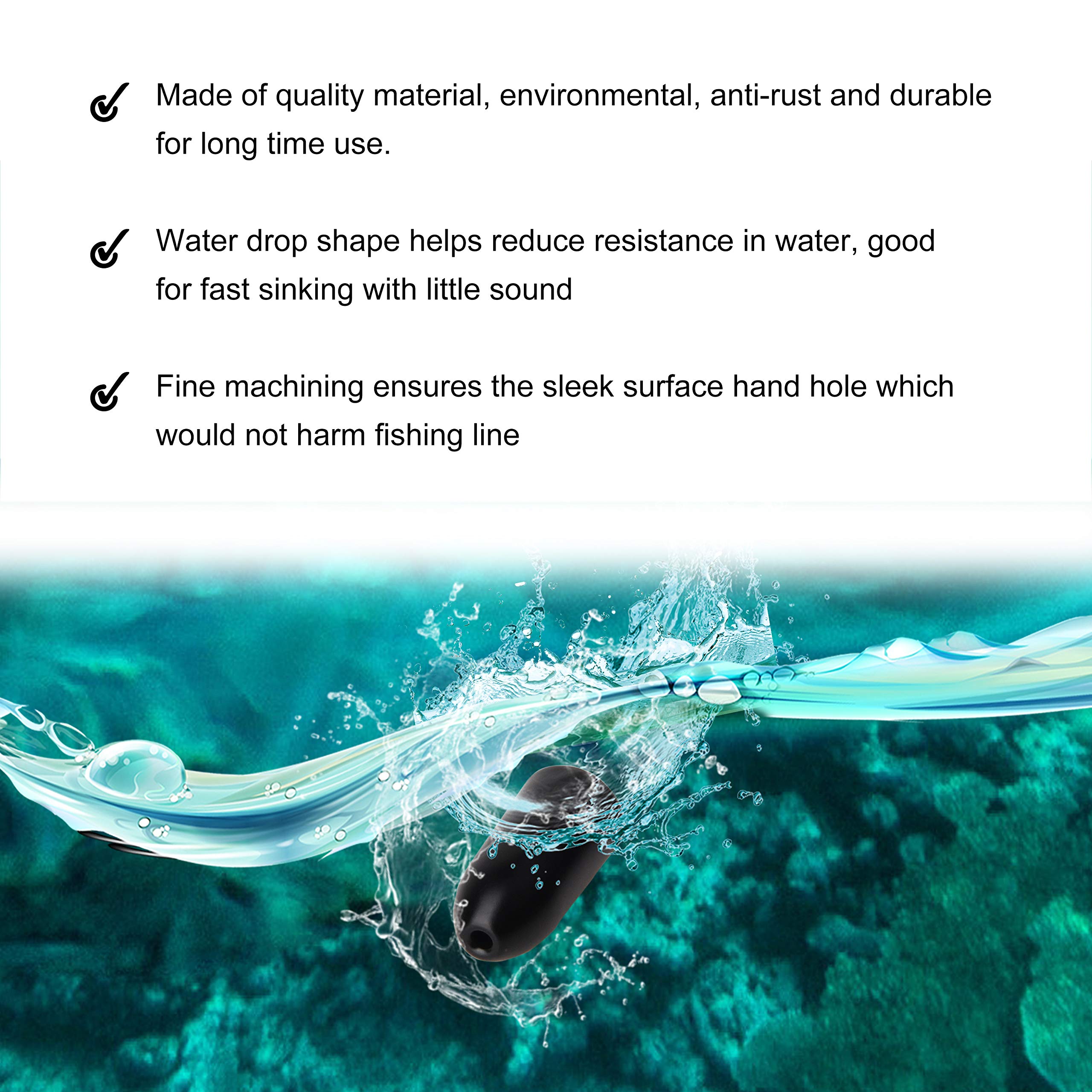 Premium Tungsten Fishing Weights - Bullet Sinkers & Worm Weights for Bass Fishing | Slip Drop Shot Sinkers for Pitching and Flipping | Ideal for Freshwater & Saltwater Angling