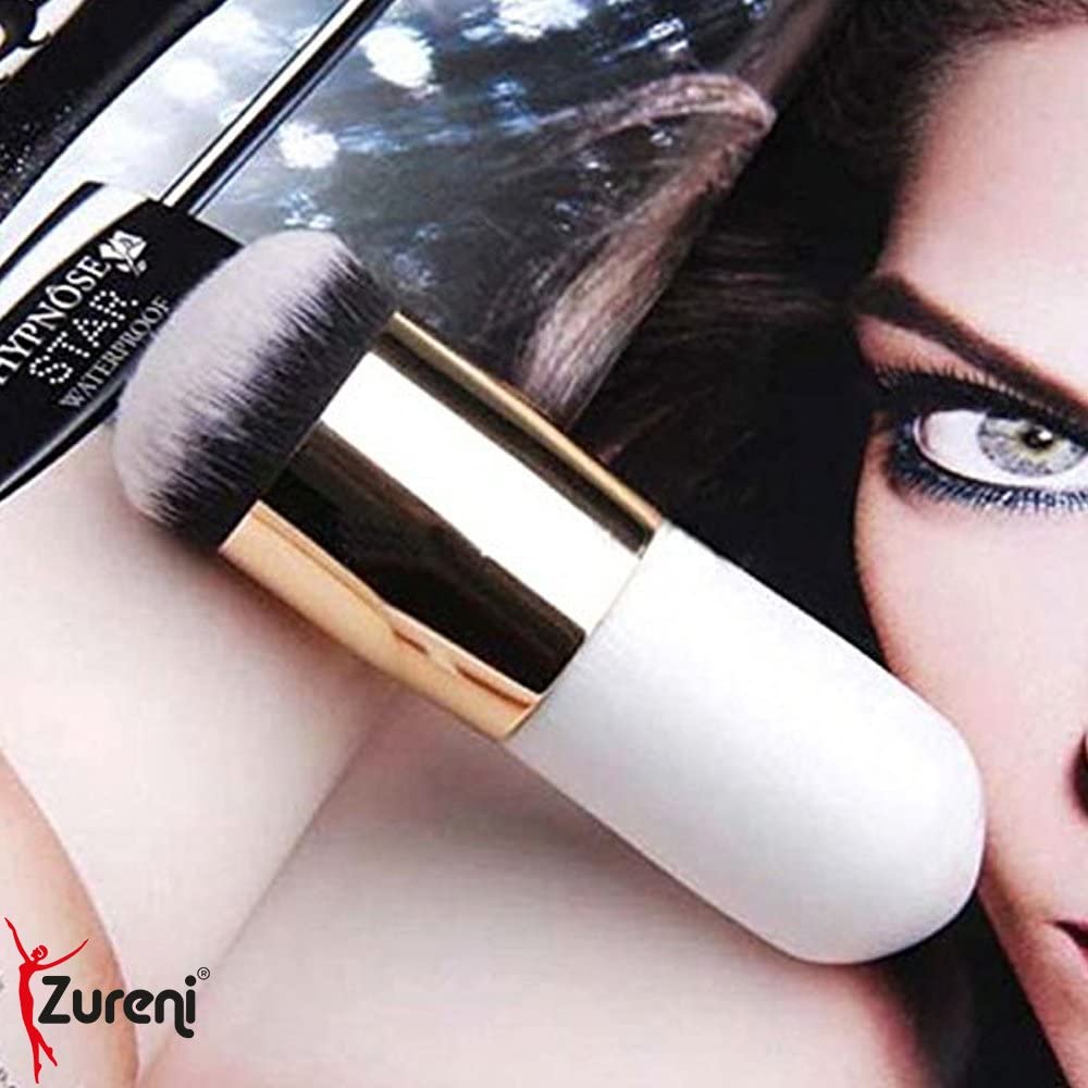 Zureni Chubby Foundation Makeup Brush Set - Synthetic Fiber BB Cream, Concealer & Powder Brush for Flawless Face Makeup - Perfect for Daily Use, Travel & Professional Makeup Artists