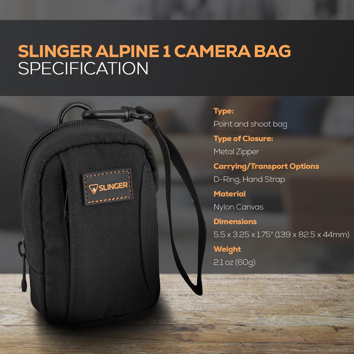 Slinger Alpine 1 Camera Bag for Point and Shoot Cameras & Accessories - Perfect for Travel, Hiking & Outdoor Photography