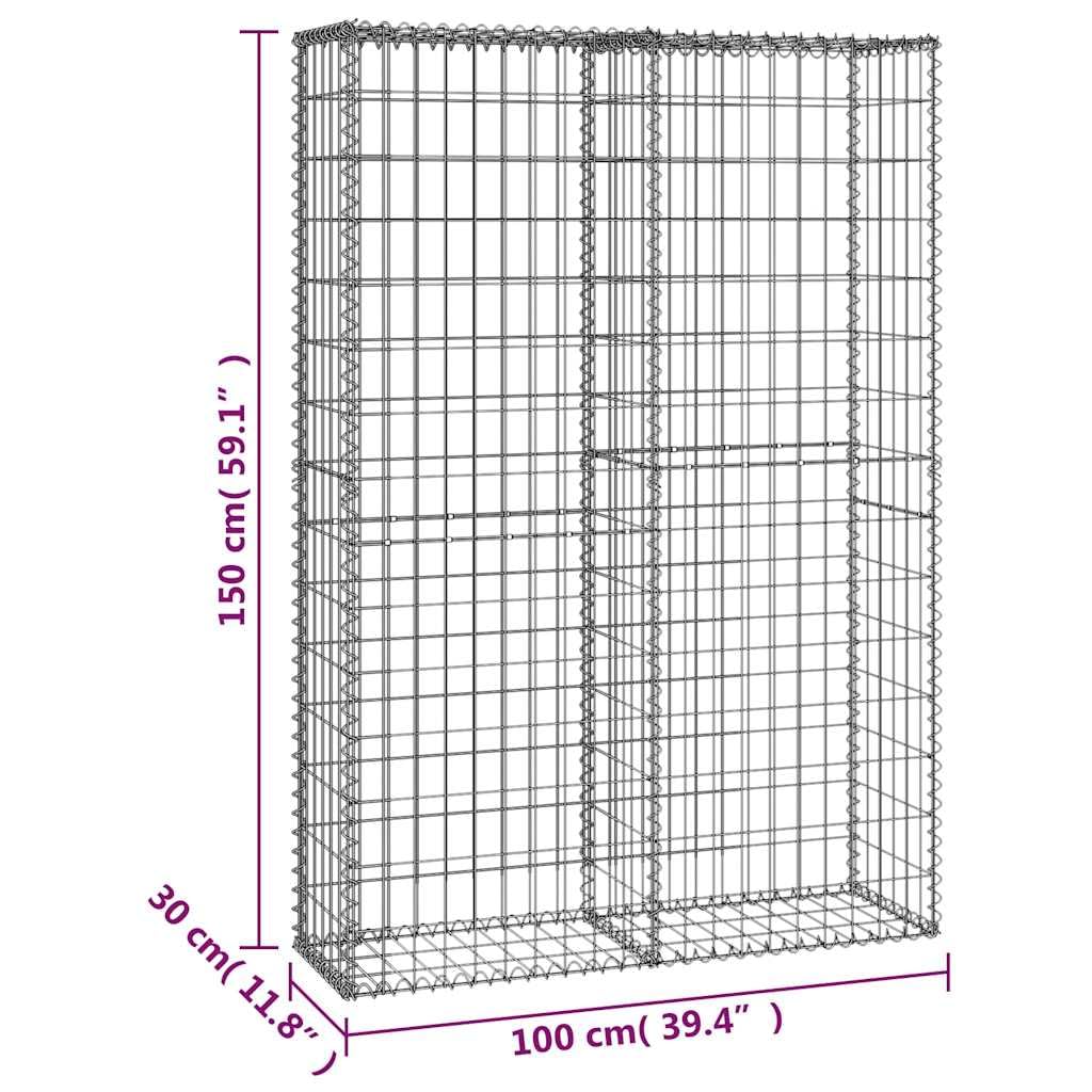 Galvanized Gabion Basket with Lids - 59.1