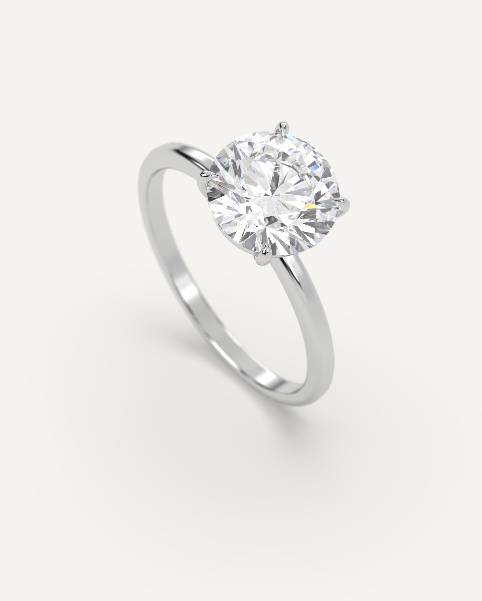 2 Carat Round Cut Diamond Ring - 14K White Gold Solitaire Engagement Ring for Women | Perfect for Proposals, Weddings & Anniversaries
