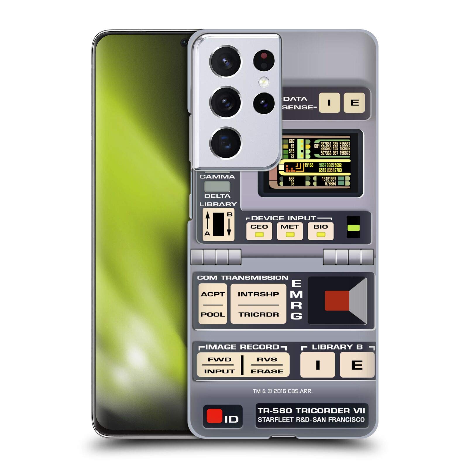 Officially Licensed Star Trek Tricorder Gadgets TNG Hard Back Case for Samsung Galaxy S21 Ultra 5G - Durable Protective Phone Cover for Sci-Fi Fans, Perfect for Cosplay & Trekkie Conventions
