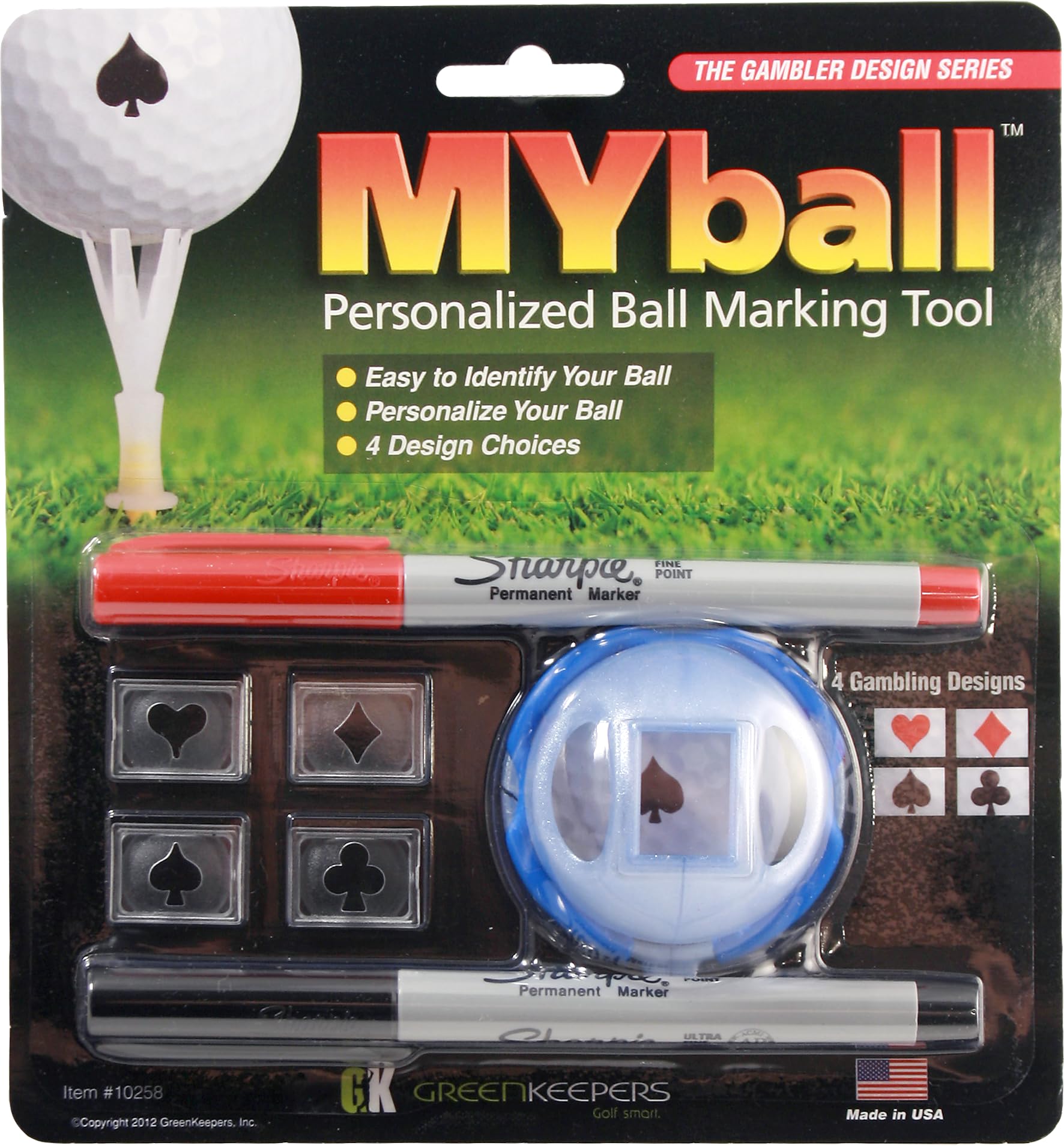 Green Keeper MyBall Golf Ball Marker Tool - Premium Golf Accessory for Putting Greens & Tournament Play