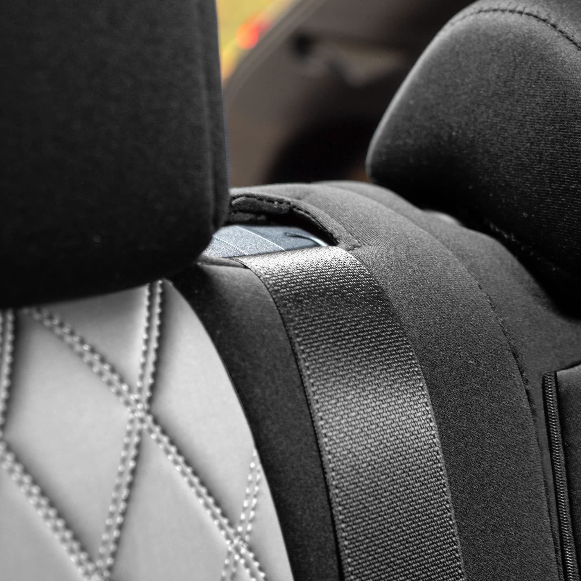 Custom Fit Neoprene Seat Covers for Toyota RAV4 Hybrid/Prime 2021-2022 - Water Resistant Gray Rear Seat Protectors | Durable Automotive Interior Accessories for Road Trips & Daily Commute