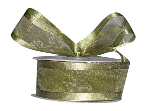 Ribbon Bazaar 3/8 Inch Moss Green Satin Edge Sheer Organza Ribbon - 25 Yards Bulk Roll for Gift Wrapping, Wedding Decorations, DIY Crafts & Floral Arrangements