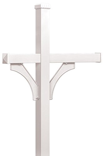 Salsbury Industries 4873WHT Deluxe Double-Sided Mailbox Post for 3