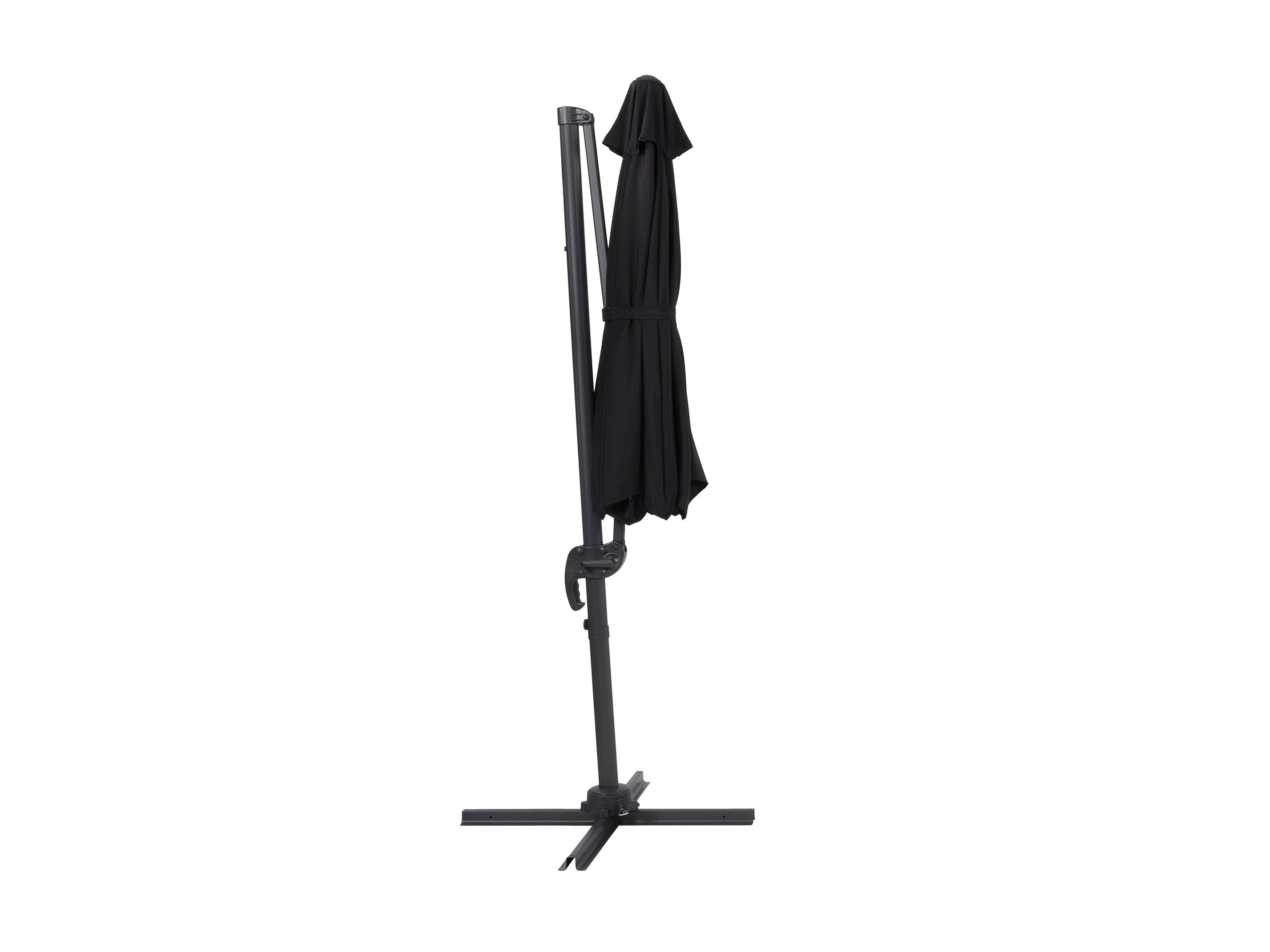 9.5ft Offset Patio Umbrella with 360 Degree Rotation - Durable Outdoor Cantilever Umbrella in Black for Poolside, Garden, and Backyard Relaxation