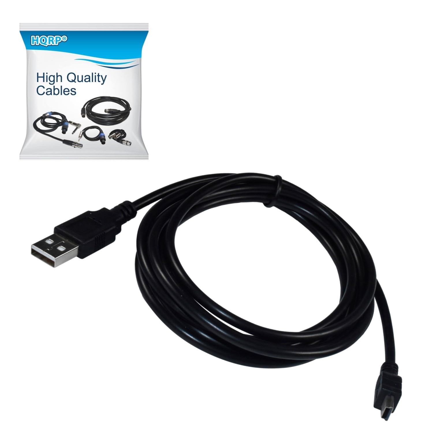 HQRP 6ft USB to Mini USB Charging Cable - Replacement for PDP Afterglow Prismatic & Universal Wireless Headsets - Fast Charging Cord for Gaming Headsets & Accessories - Perfect for Home, Office & Travel Use