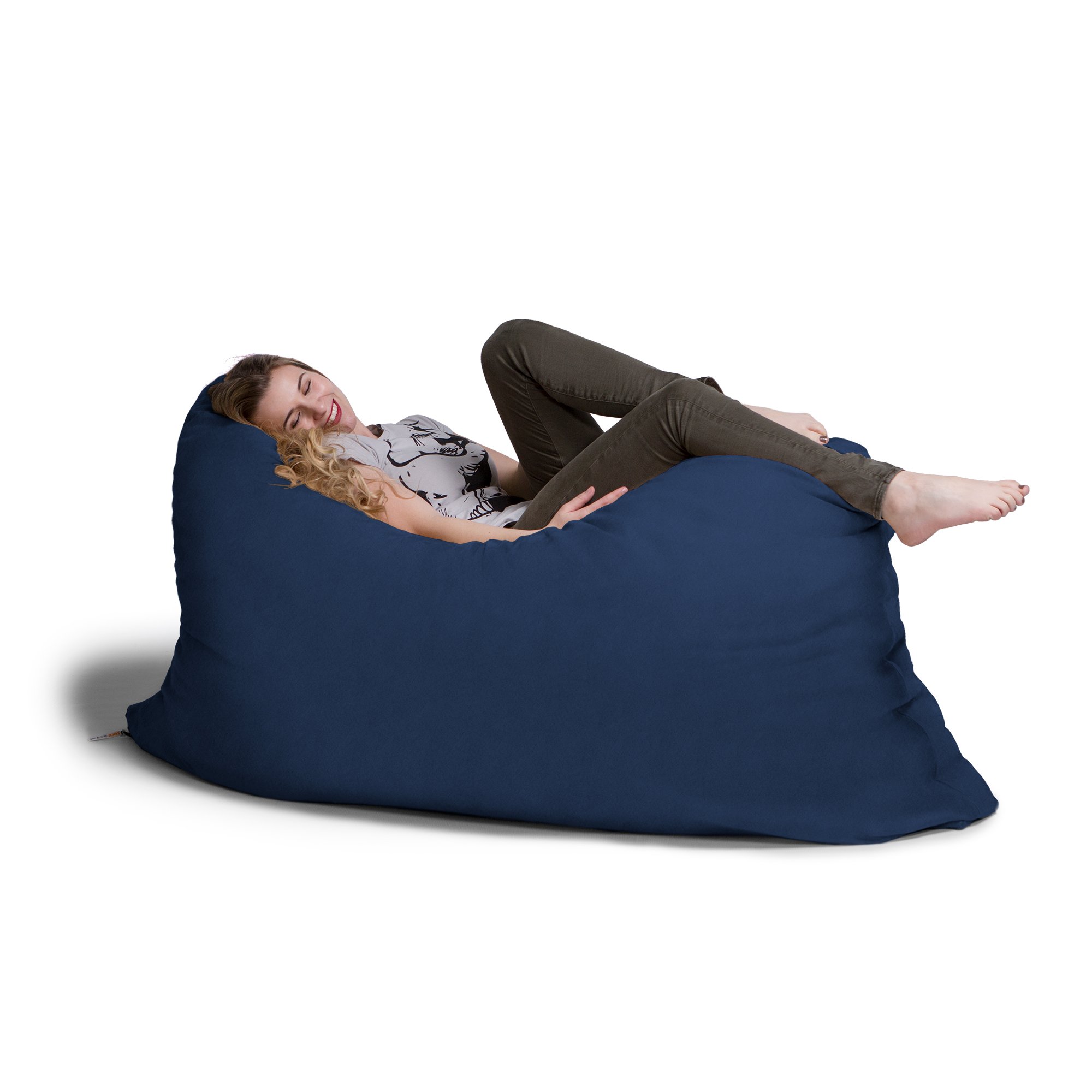 Jaxx Pillow Saxx 5.5-Foot Oversized Bean Bag Chair - Navy Blue Giant Floor Pillow for Adults, Kids Lounger & Gaming Chair - Perfect for Living Room, Bedroom, Dorm or Playroom