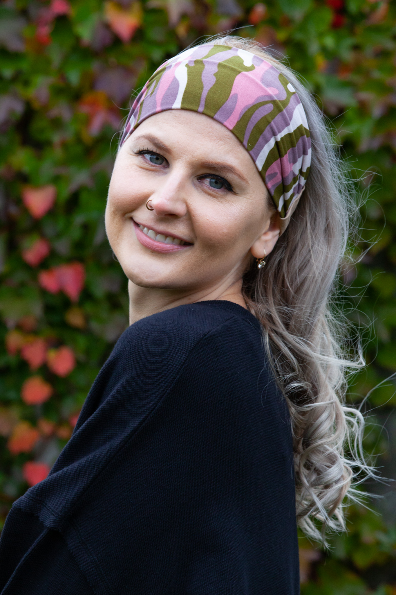 Super Soft Lilac Camo Headband for Women - Stretchy Comfortable Hair Band for Workouts, Yoga & Everyday Wear