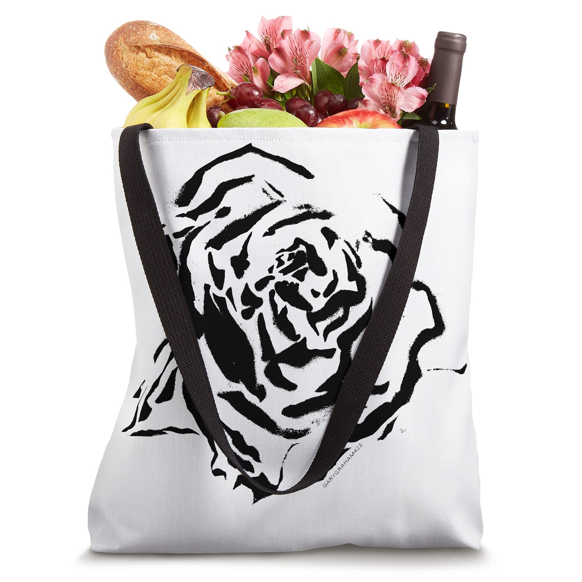 GaryGraham422 Graffiti Rose Tote Bag - Stylish Canvas Shoulder Bag for Women, Fashionable Large Handbag with Unique Floral Print - Perfect for Shopping, Travel & Daily Use