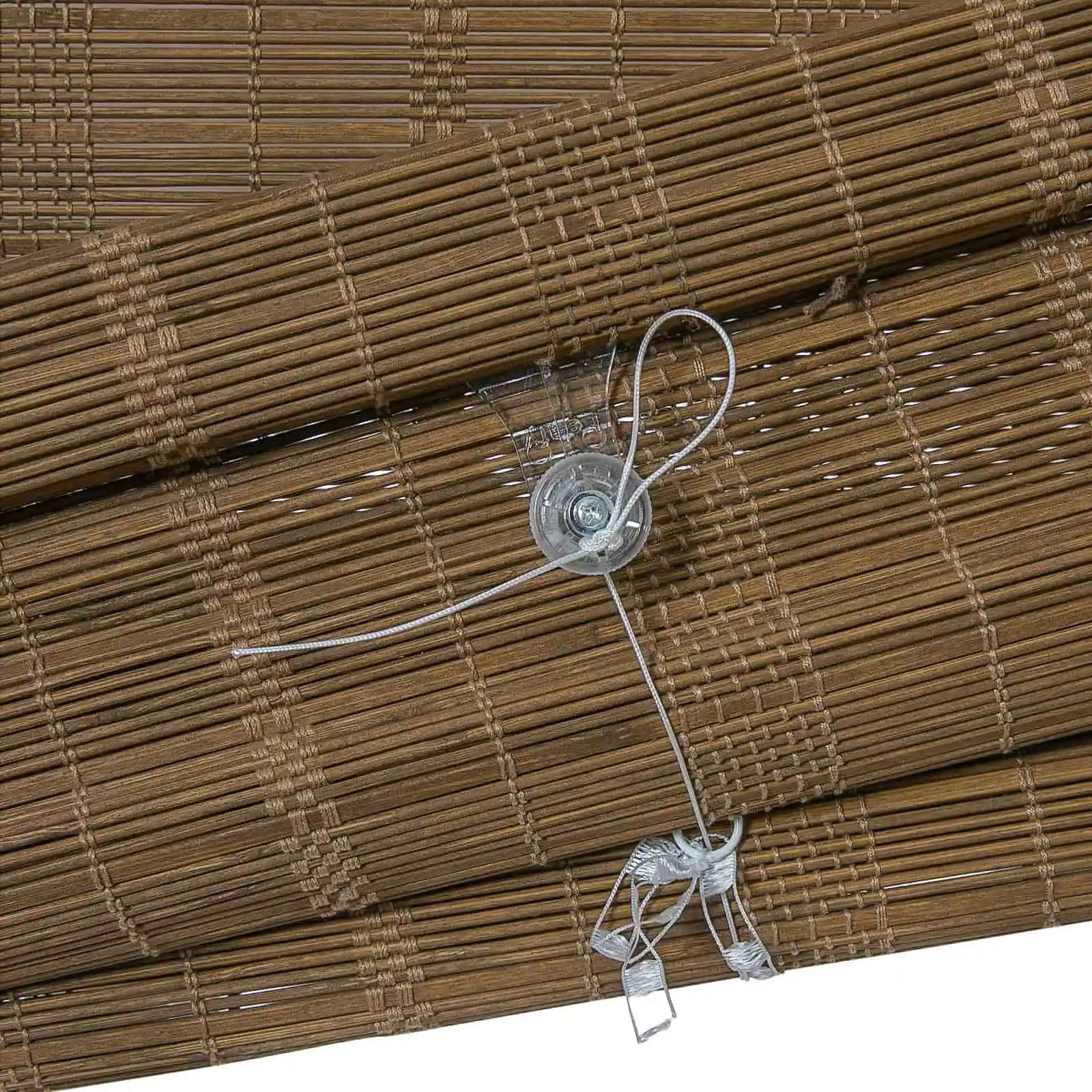 Rae Natural Bamboo Woven Window Shade - Autumn Leaves Design - Eco-Friendly Room Darkening Blinds for Living Room & Bedroom