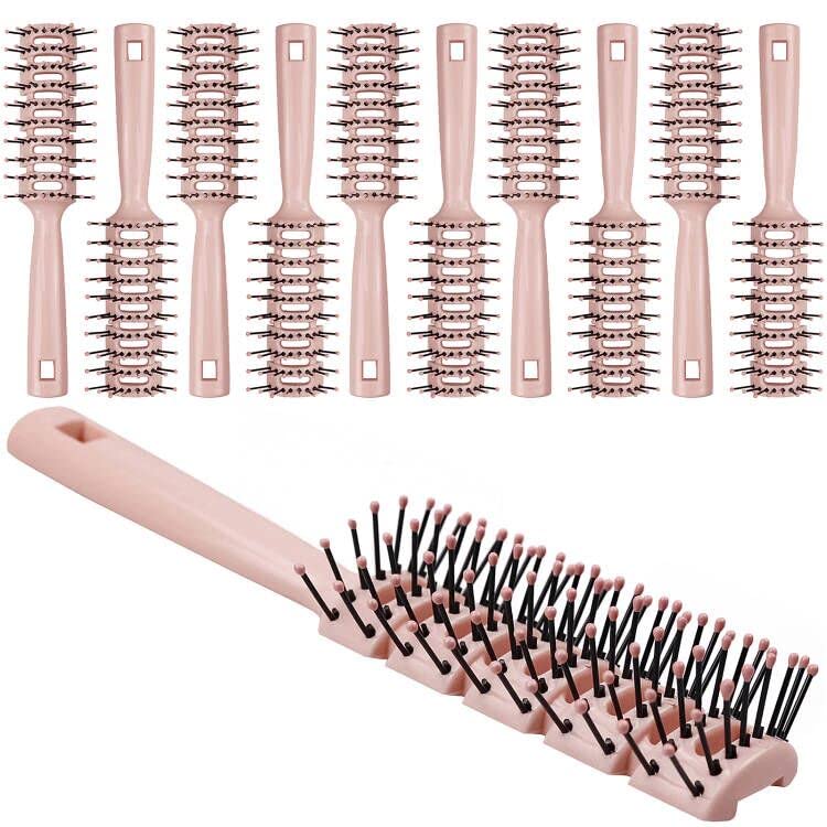Bulk Hair Brushes for Homeless - Individually Wrapped Hair Brush Set (12PCS, Pink) - Detangling Brush for Curly Hair - Perfect for Shelters, Hotels & Airbnbs - Travel & Hygiene Essentials