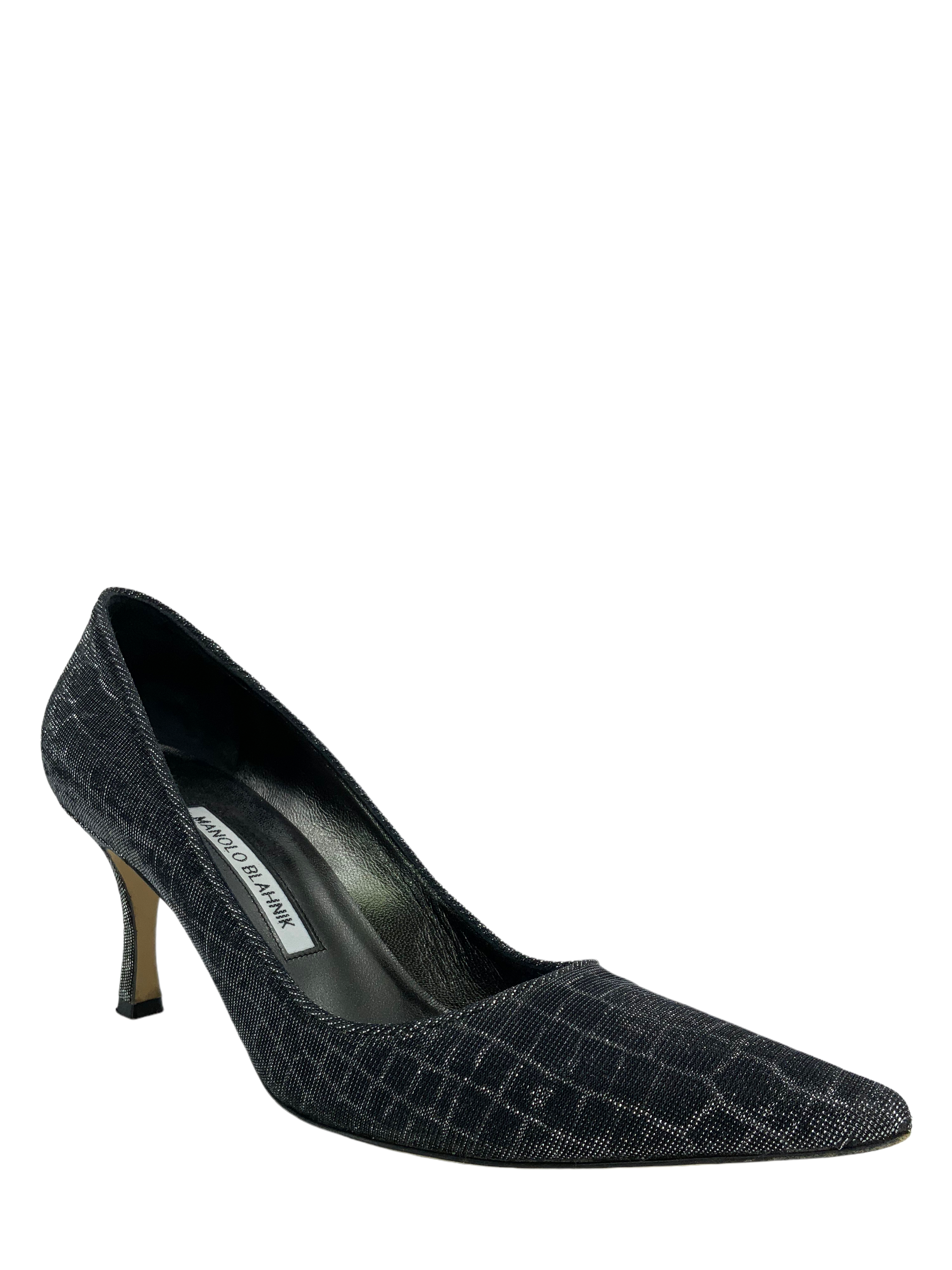Manolo Blahnik Glitter Pointed Toe Pumps Women's Size 8 | Elegant Evening Heels for Parties, Weddings & Special Occasions