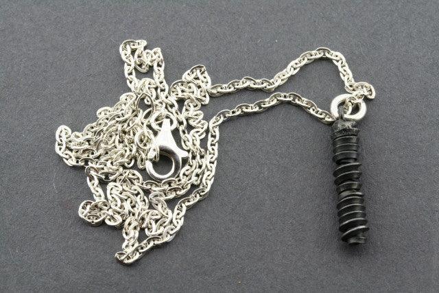 Oxidized Silver Spiral Pendant Necklace for Women - Boho Chic Jewelry Gift for Birthday, Anniversary & Everyday Wear