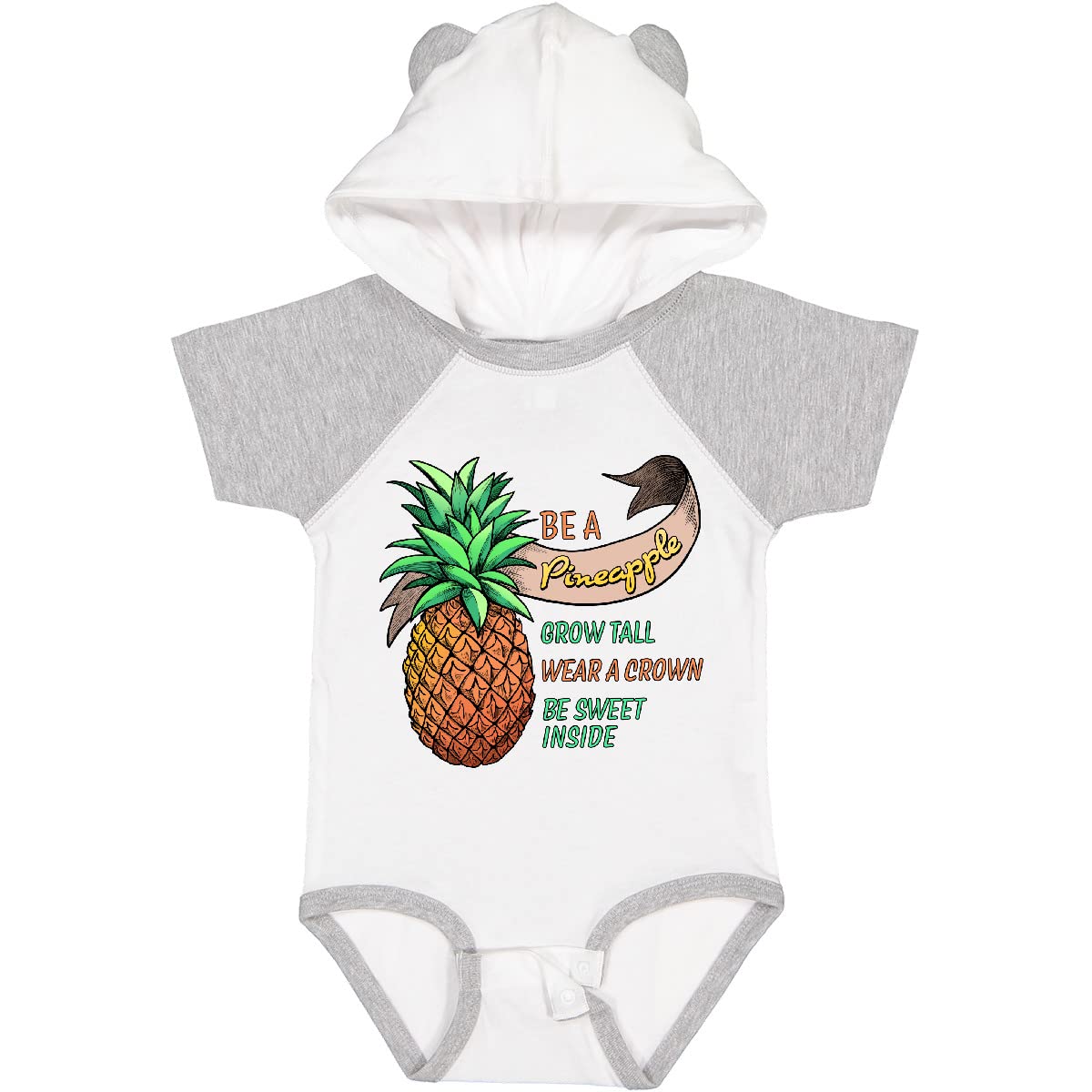 Inktastic Be a Pineapple Grow Tall Wear a Crown Be Sweet Baby Bodysuit - Cute Pineapple Graphic Onesie for Infants & Toddlers - Perfect for Playdates, Birthday Gifts & Photo Shoots