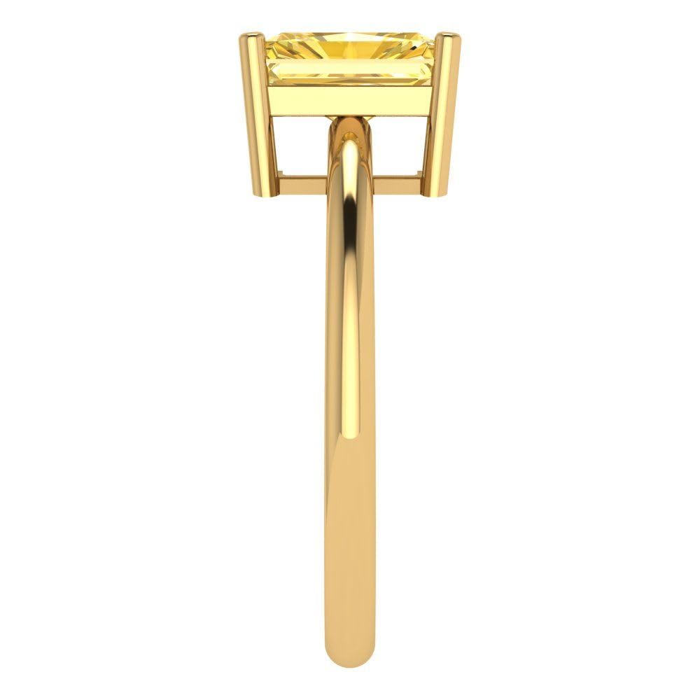 1.75ct Radiant Cut Simulated Diamond Ring - 18K Gold for Engagement & Wedding