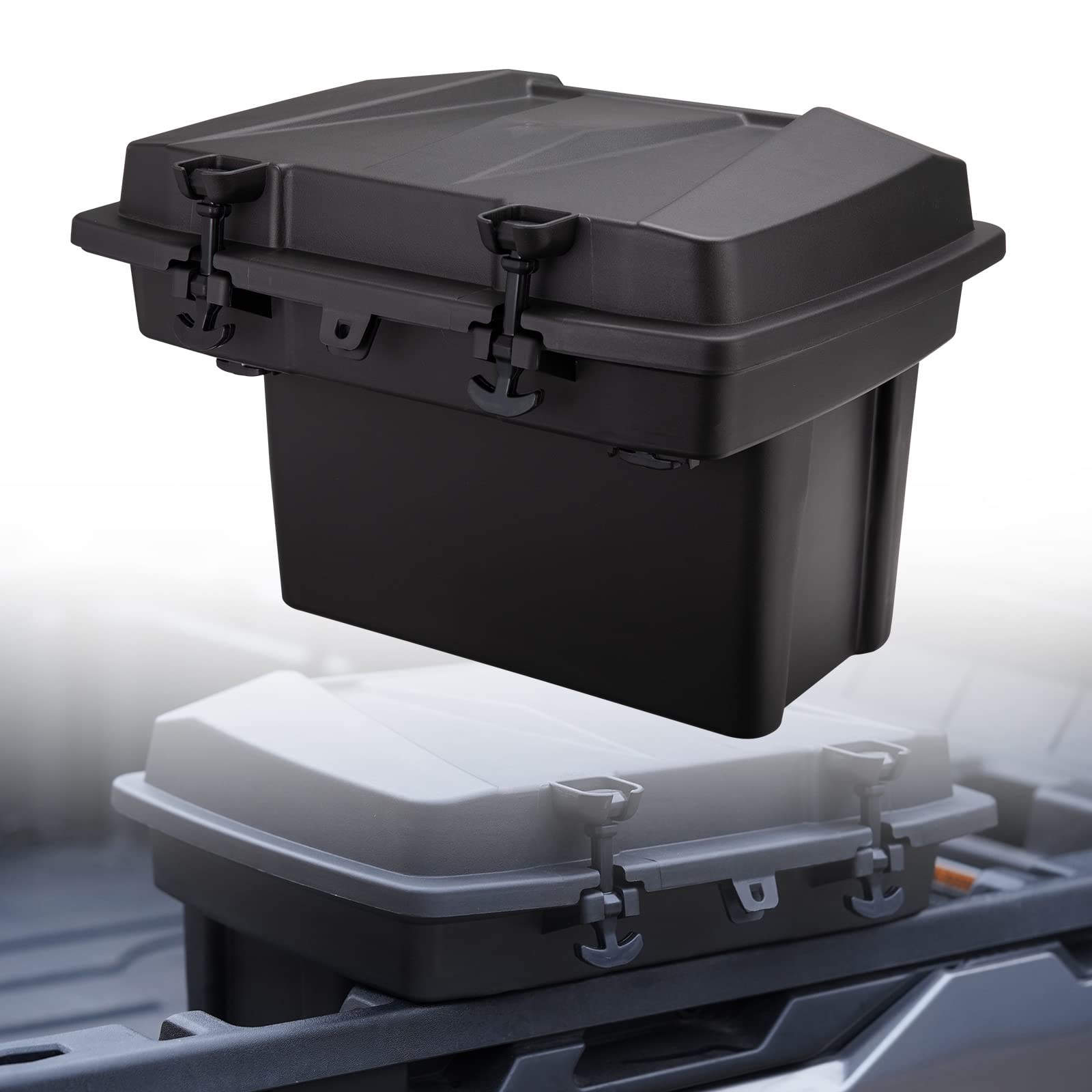 A & UTV PRO Heavy-Duty Bed Storage Box for 2016-2024 Can Am Defender Max HD5 HD8 HD9 HD10 & 2021-2024 Can Am Commander | Removable Hard Cargo Tool Box | Perfect for Off-Road Gear Storage, Hunting Equipment & Camping Supplies
