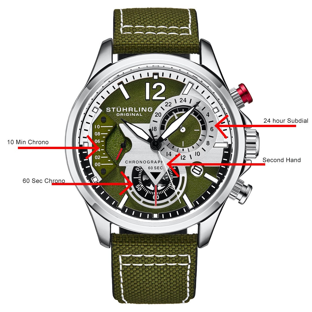 Cordura 4029 Quartz 45mm Aviator Watch - Durable Military-Grade Timepiece for Outdoor Adventures & Aviation Enthusiasts