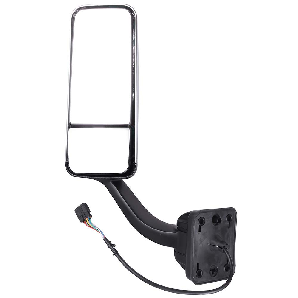 SCITOO Heated Power Control Truck Hood Mirror with Chrome Housing & Manual Folding - Compatible with 2008-2016 Freightliner Cascadia (Left Side) - Perfect for Long-Haul Trucking, Night Driving & Winter Conditions