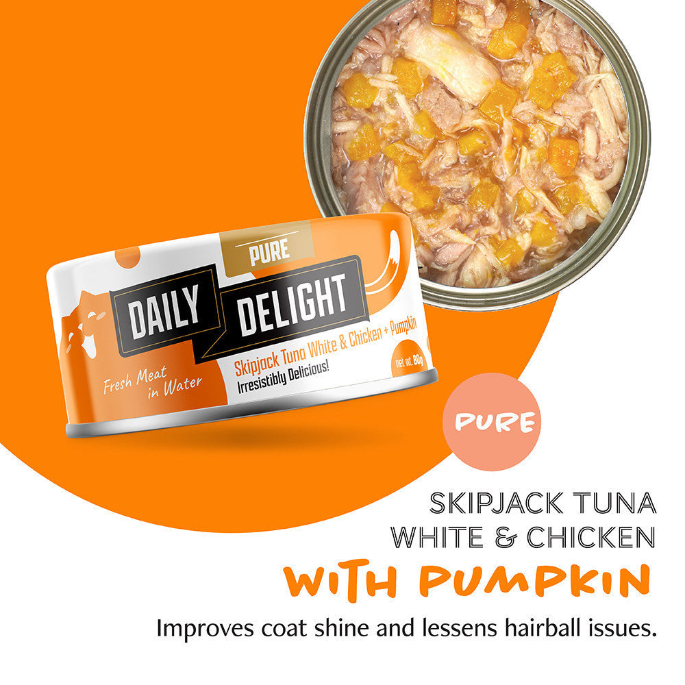 Premium Grain-Free Wet Cat Food - Skipjack, Baby Clam, Shrimp & Salmon Recipe - 80g Easy Digestible Healthy Cat Treat for Kittens & Adult Cats - Perfect for Daily Meals, Weight Management & Picky Eaters