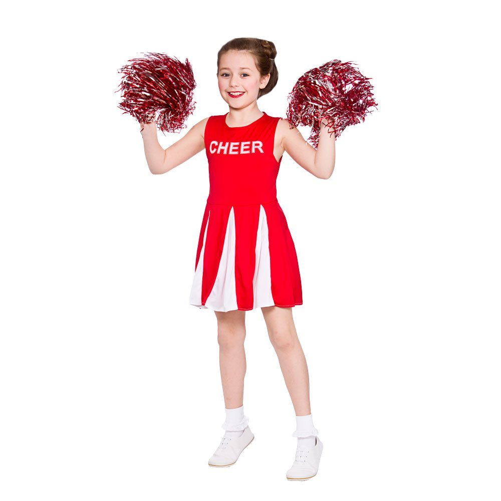 Girls Cheerleader Costume - Red Kids Halloween Outfit for Cheerleading, Dress Up & Sports Events | Perfect for Halloween, Cheer Competitions & Themed Parties