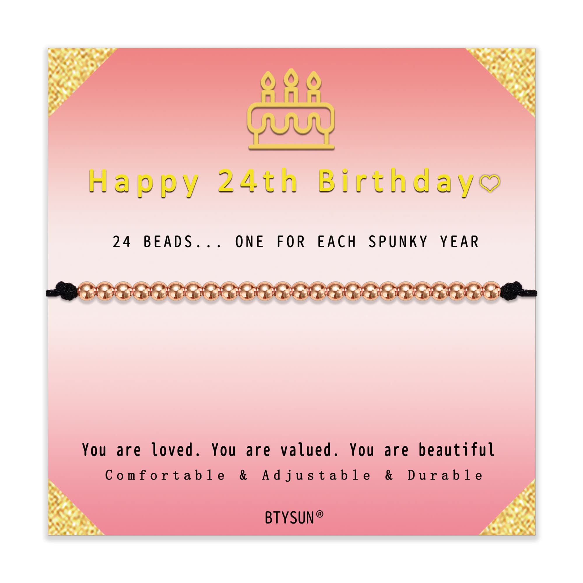 Birthday Bracelet for Women - Adjustable Beaded Link Bracelet in Silver, Gold & Rose Gold | Birthday Gift for Teen Girls, Daughter, Girlfriend, Wife, Sister & Best Friend | Christmas Jewelry Gift for Her | Perfect for Parties, Anniversaries & Special Occasions