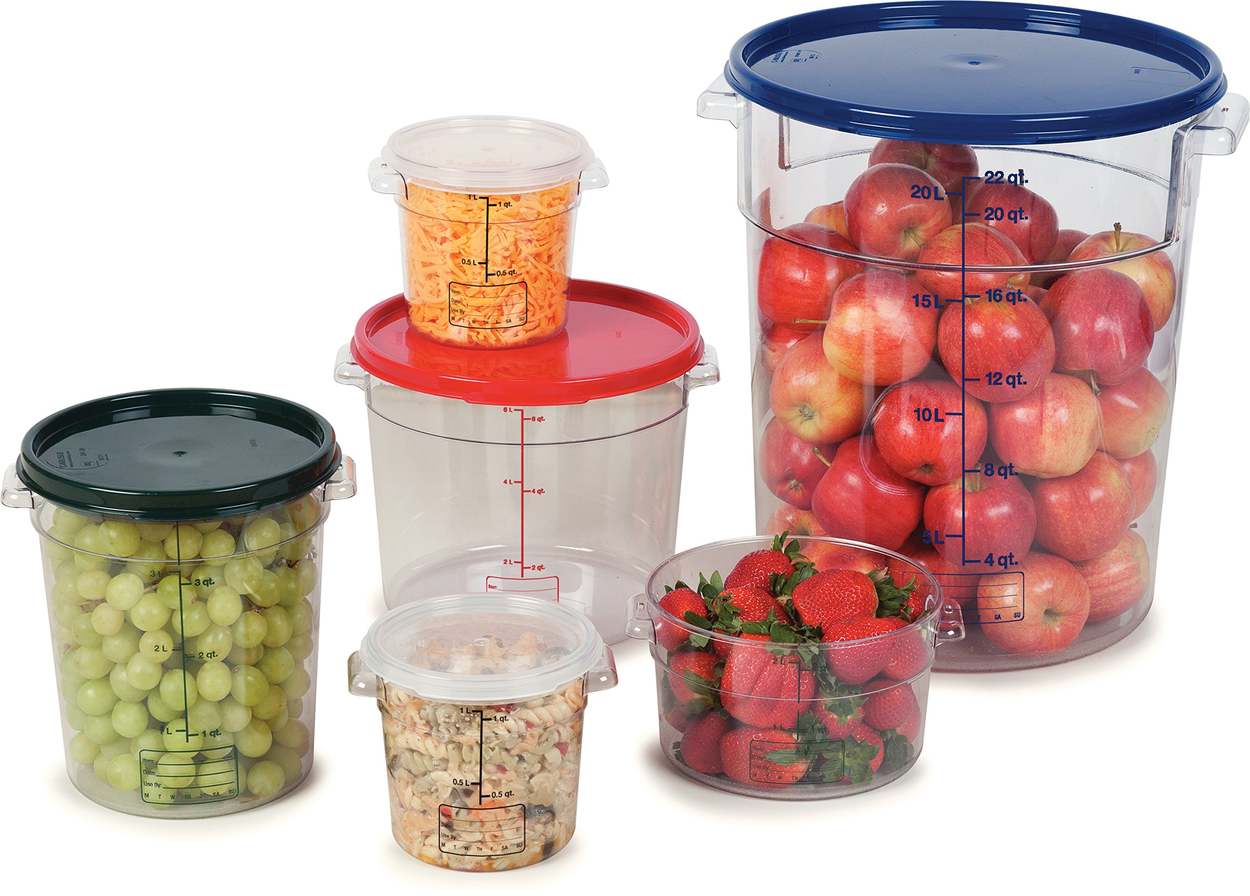 Carlisle Storplus 12 Quart Clear Polycarbonate Round Food Storage Container - Stackable Design for Catering, Buffets & Restaurants - Perfect for Bulk Food Prep, Leftovers & Commercial Kitchen Organization