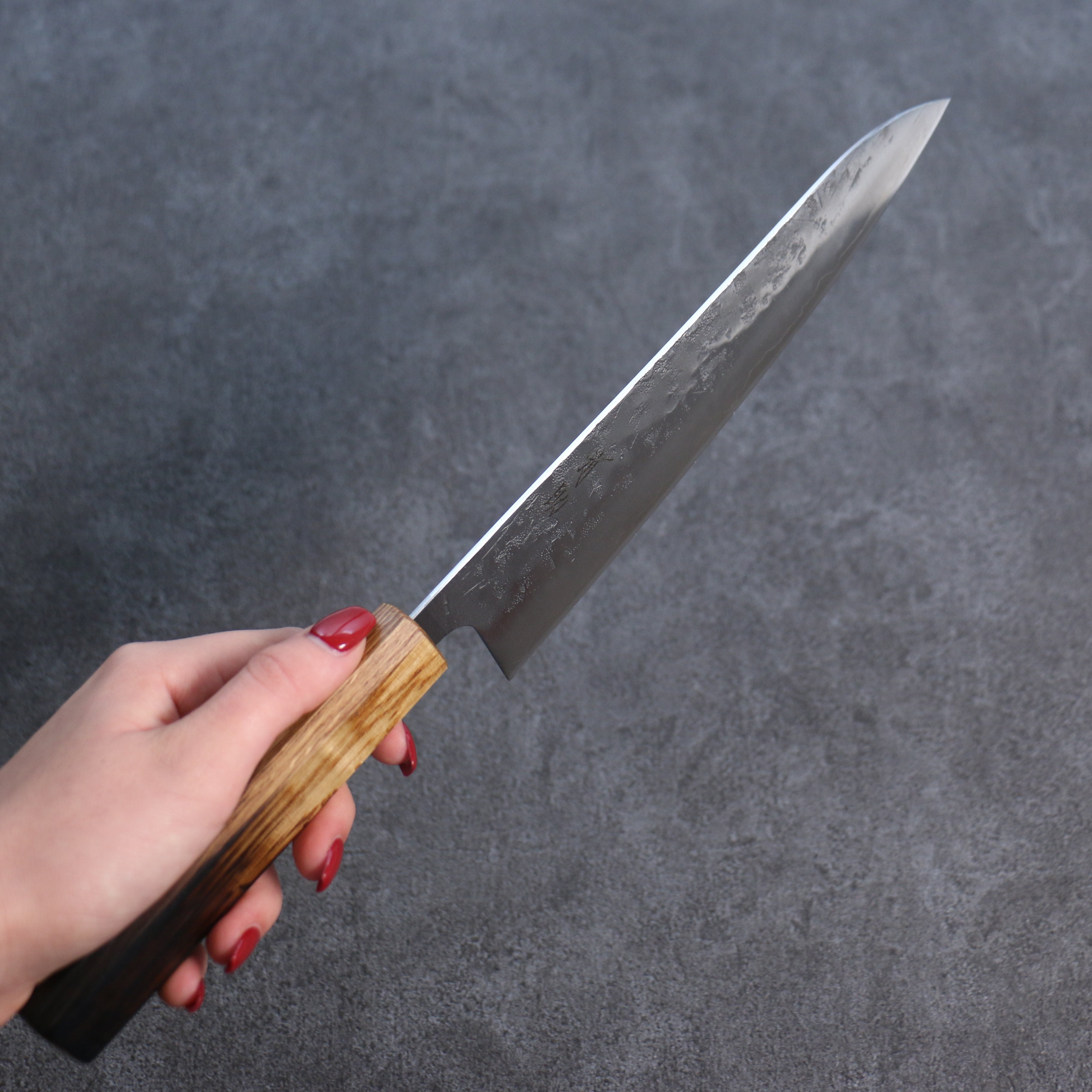 Premium Seisuke SLD Washiji Gyuto 210mm Japanese Chef Knife with Burnt Oak Handle - Perfect for Sushi, Sashimi, and Precision Cutting in Professional Kitchens