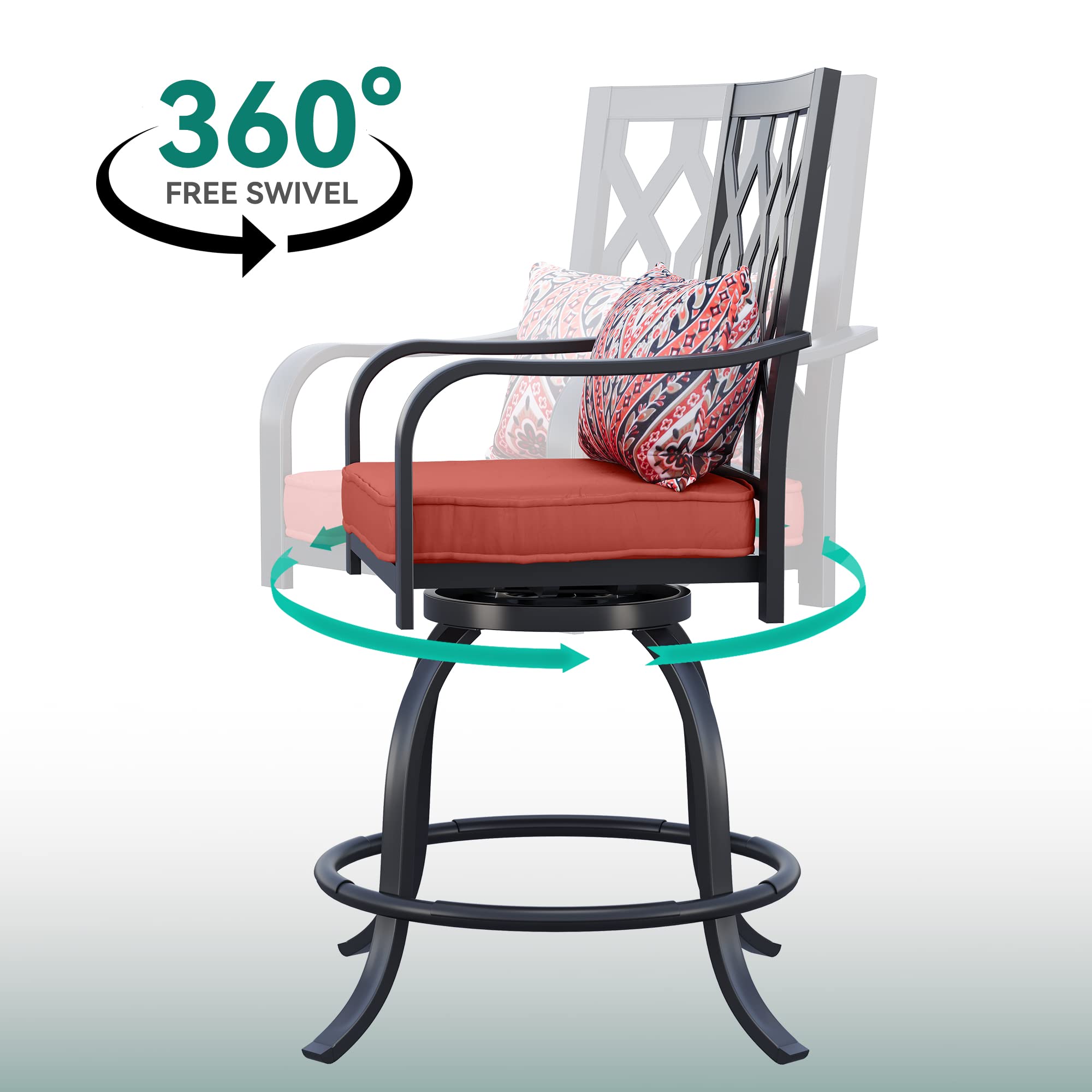 YITAHOME 5-Piece Outdoor Bar Height Table and Chairs Set - 32