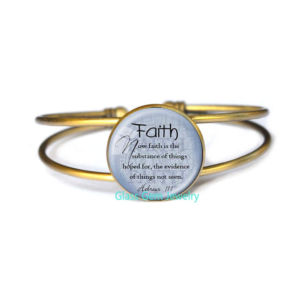 Faith Hebrews 11:1 Scripture Bracelet - Inspirational Bible Verse Jewelry with Christian Quote - Perfect Gift for Women, Baptism, Confirmation & Daily Encouragement
