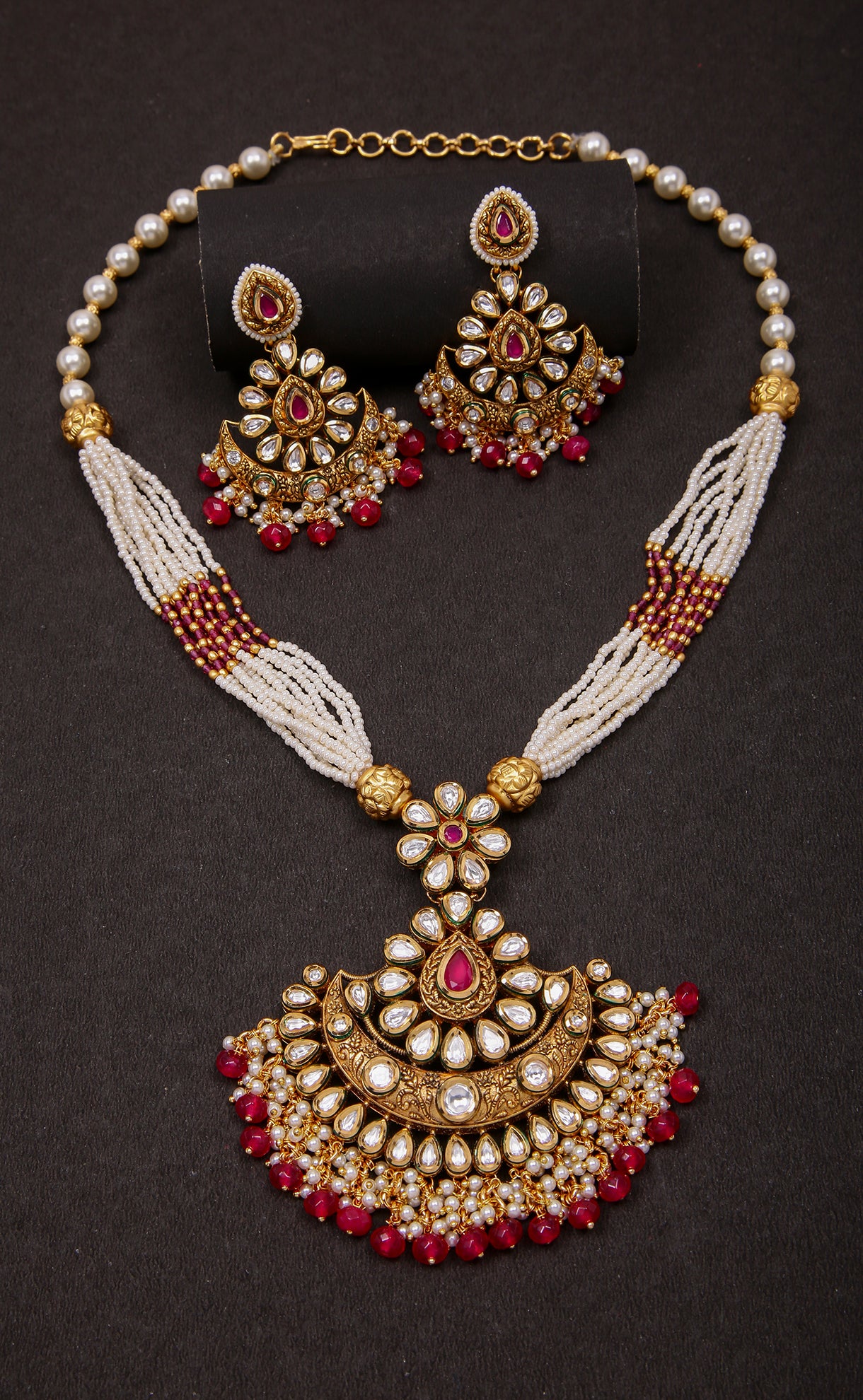 Elegant Designer Gold Plated Royal Kundan Pendant Set (D1120) - Perfect for Weddings, Parties & Special Occasions
