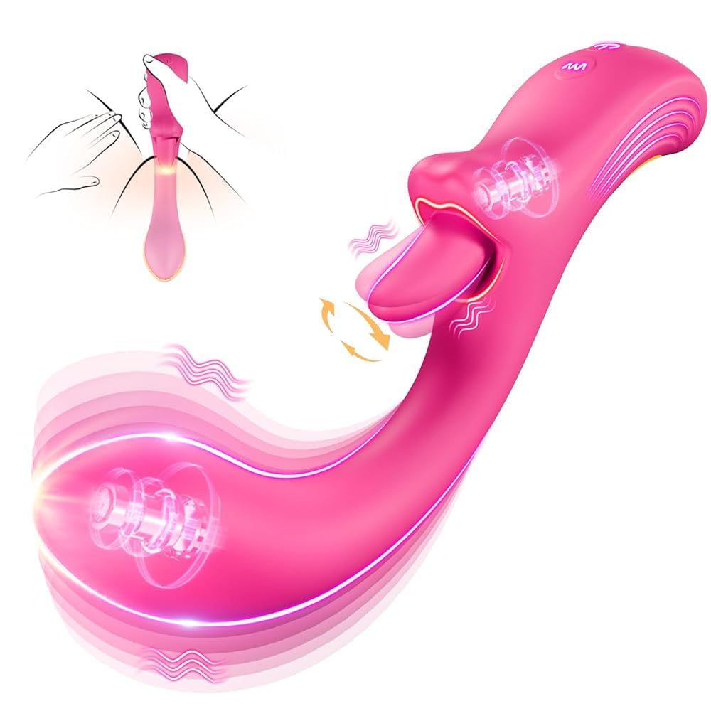 Premium Rabbit Vibrator for Women - 5 Licking & Vibrating Modes, G-Spot & Clitoral Stimulation, Rotating Lip Tongue Design - Adult Sex Toy for Couples & Solo Play, Perfect for Romantic Nights & Self-Care Moments