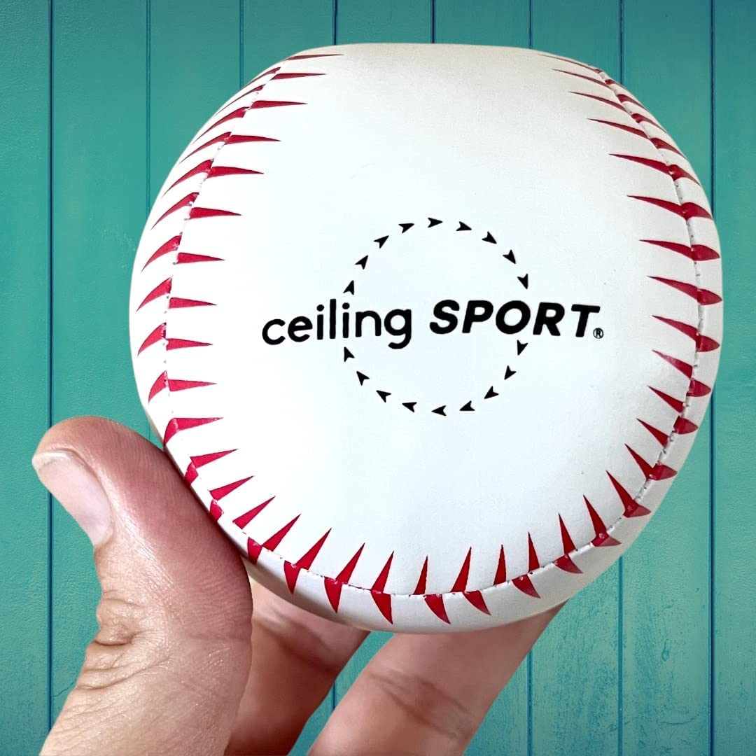 Indoor Baseball Training Set for Kids - Soft Backboard, Net, Mitt & 2 Mini Plush Baseballs | Fun Ceiling Strike Game for Children's Hand-Eye Coordination Practice | Perfect Gift for Young Baseball Enthusiasts | Ideal for Playrooms, Backyards & Birthday Parties