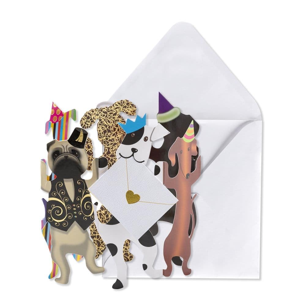 Funny Dog Birthday Card with Party Hats - Perfect for Pet Lovers